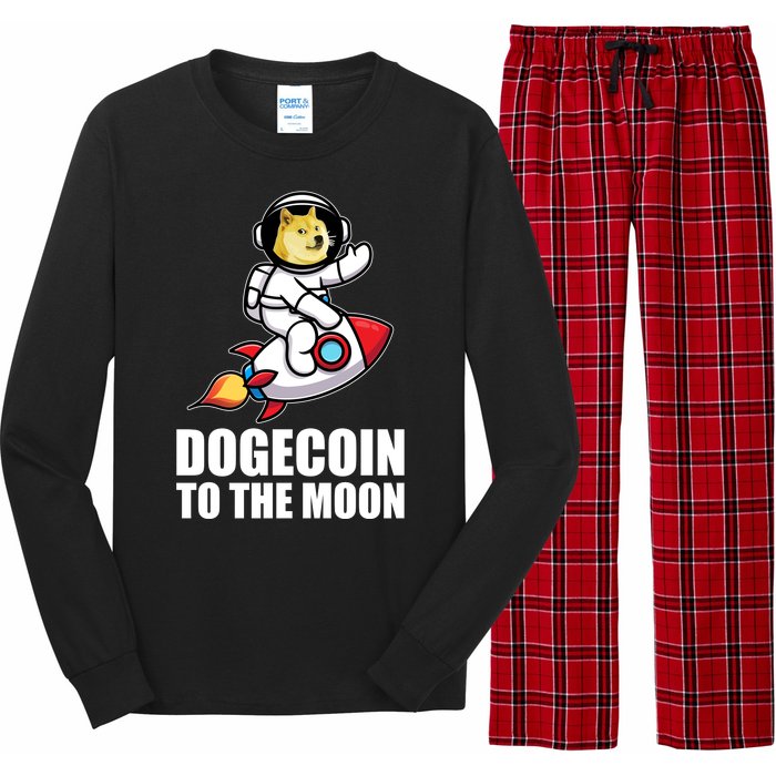 DogeCoin To The Moon Doge Crypto Long Sleeve Pajama Set