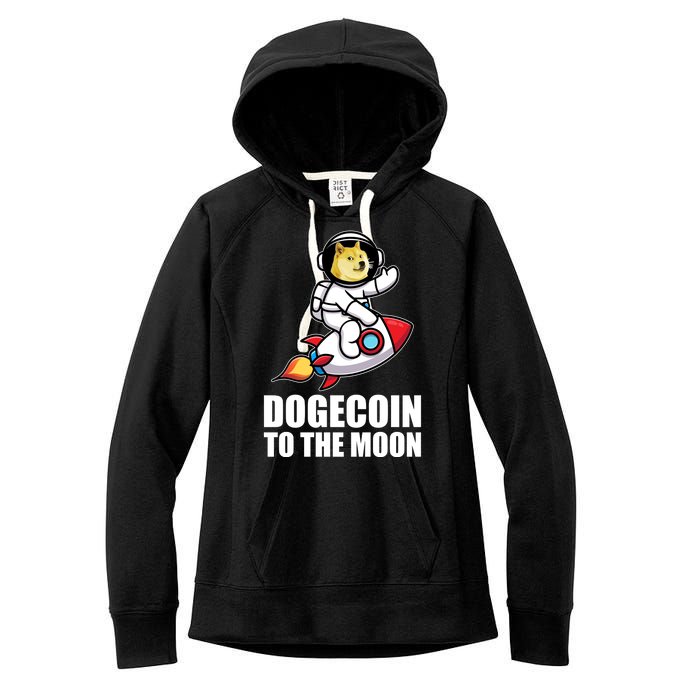 DogeCoin To The Moon Doge Crypto Women's Fleece Hoodie