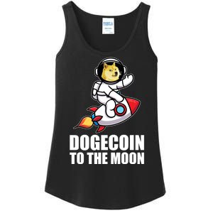 DogeCoin To The Moon Doge Crypto Ladies Essential Tank