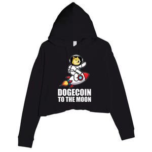 DogeCoin To The Moon Doge Crypto Crop Fleece Hoodie