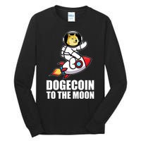 DogeCoin To The Moon Doge Crypto Tall Long Sleeve T-Shirt