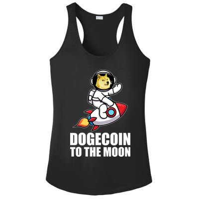 DogeCoin To The Moon Doge Crypto Ladies PosiCharge Competitor Racerback Tank