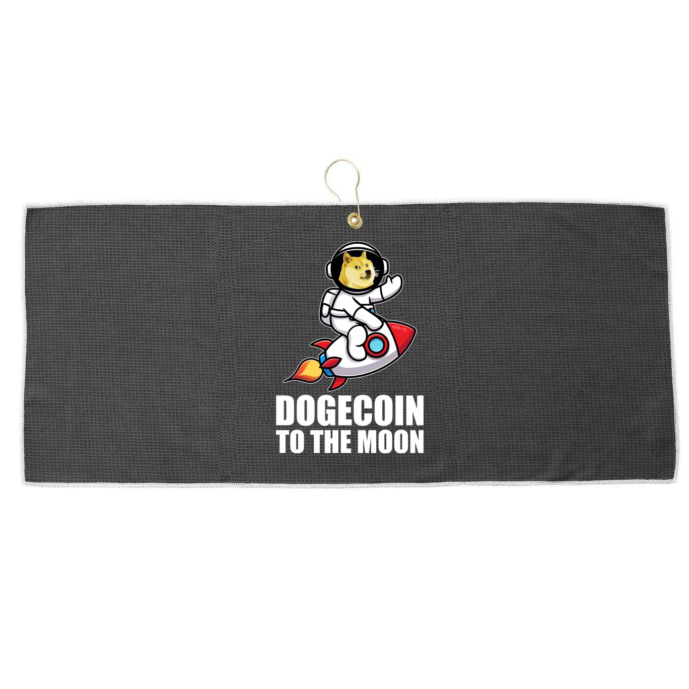 DogeCoin To The Moon Doge Crypto Large Microfiber Waffle Golf Towel