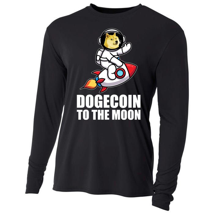 DogeCoin To The Moon Doge Crypto Cooling Performance Long Sleeve Crew