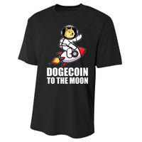 DogeCoin To The Moon Doge Crypto Performance Sprint T-Shirt