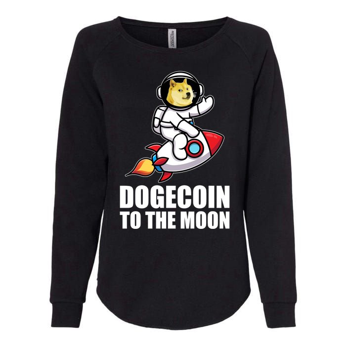 DogeCoin To The Moon Doge Crypto Womens California Wash Sweatshirt