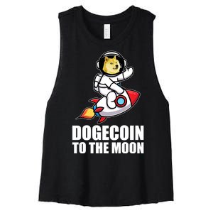 DogeCoin To The Moon Doge Crypto Women's Racerback Cropped Tank