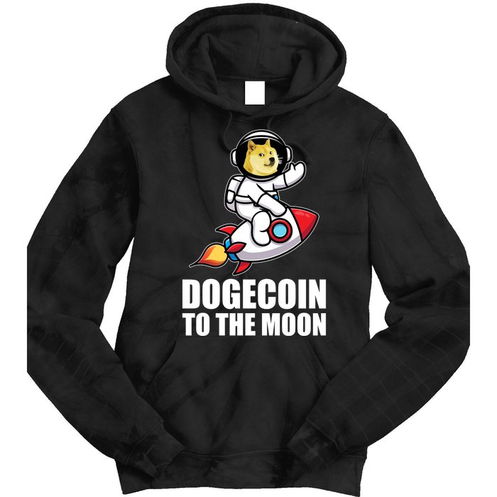 DogeCoin To The Moon Doge Crypto Tie Dye Hoodie