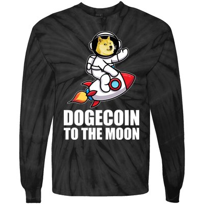 DogeCoin To The Moon Doge Crypto Tie-Dye Long Sleeve Shirt