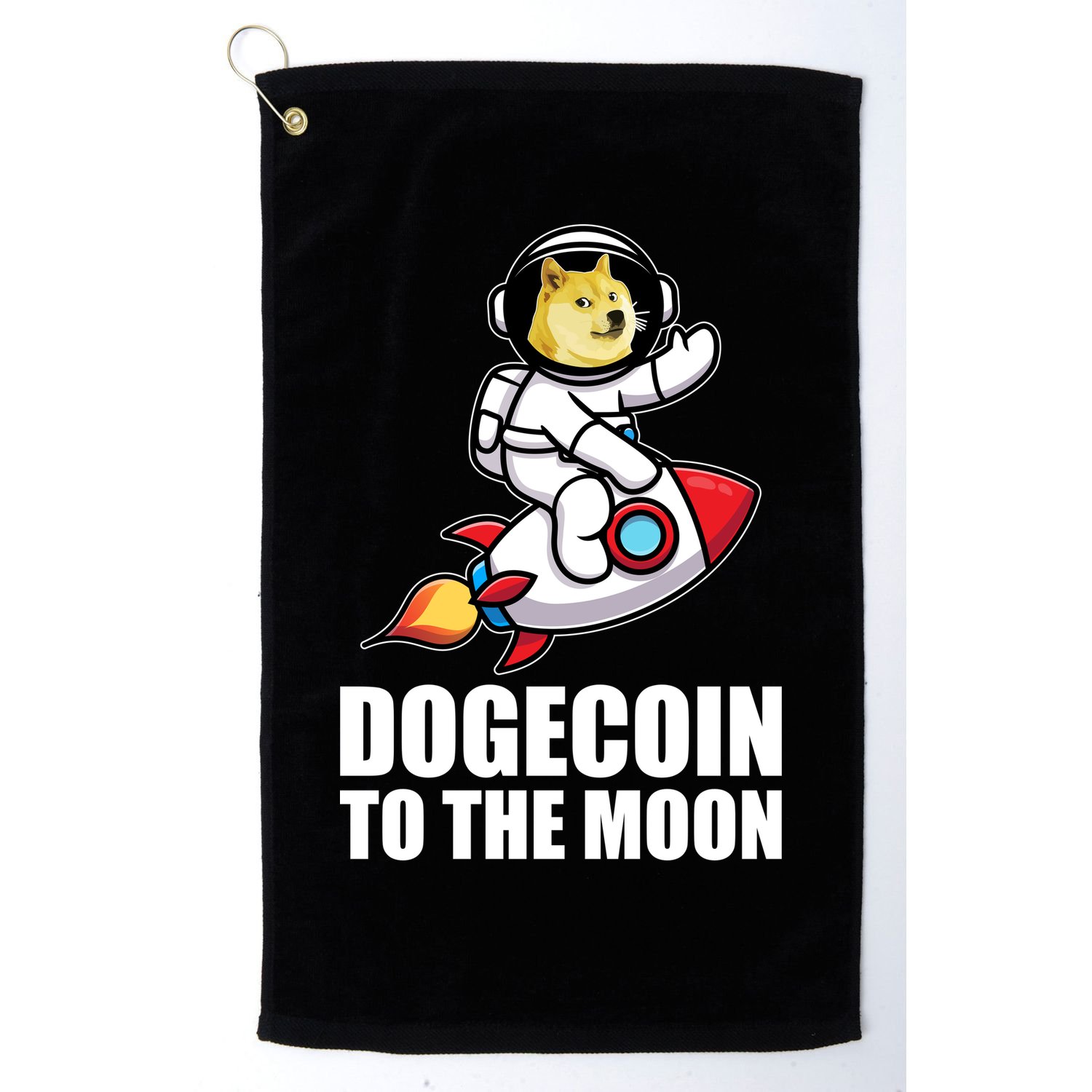 DogeCoin To The Moon Doge Crypto Golf Towel