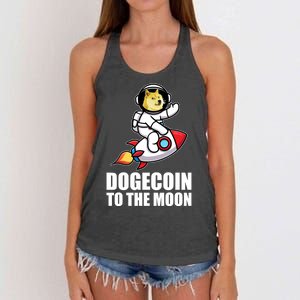 DogeCoin To The Moon Doge Crypto Women's Knotted Racerback Tank