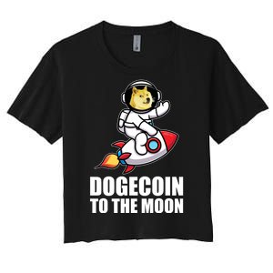 DogeCoin To The Moon Doge Crypto Women's Crop Top Tee