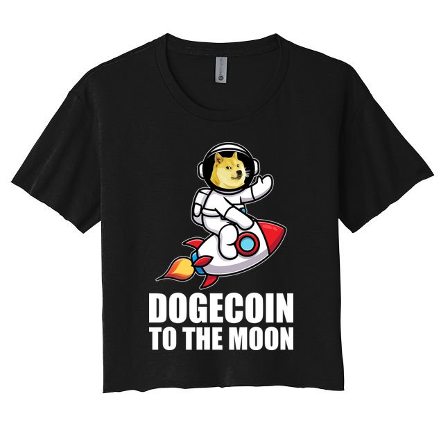 DogeCoin To The Moon Doge Crypto Women's Crop Top Tee