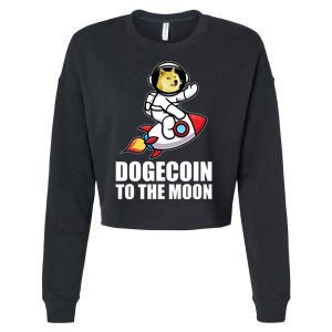 DogeCoin To The Moon Doge Crypto Cropped Pullover Crew