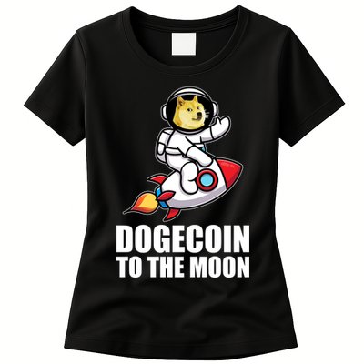DogeCoin To The Moon Doge Crypto Womens T-Shirt