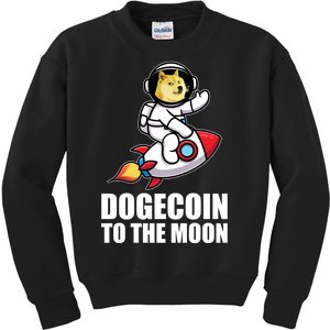 DogeCoin To The Moon Doge Crypto Kids Sweatshirt