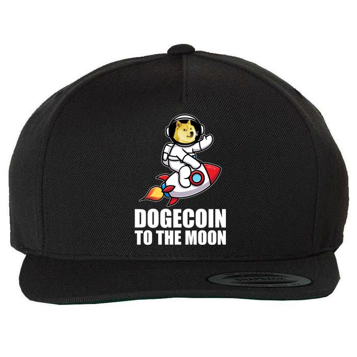 DogeCoin To The Moon Doge Crypto Wool Snapback Cap