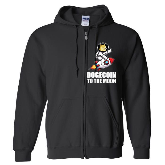 DogeCoin To The Moon Doge Crypto Full Zip Hoodie