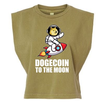 DogeCoin To The Moon Doge Crypto Garment-Dyed Women's Muscle Tee