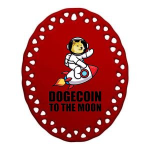 DogeCoin To The Moon Doge Crypto Ceramic Oval Ornament