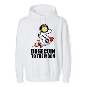 DogeCoin To The Moon Doge Crypto Garment-Dyed Fleece Hoodie