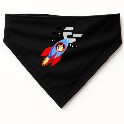 Dogecoin To the Moon Hodl Crypto Currency USA-Made Doggie Bandana