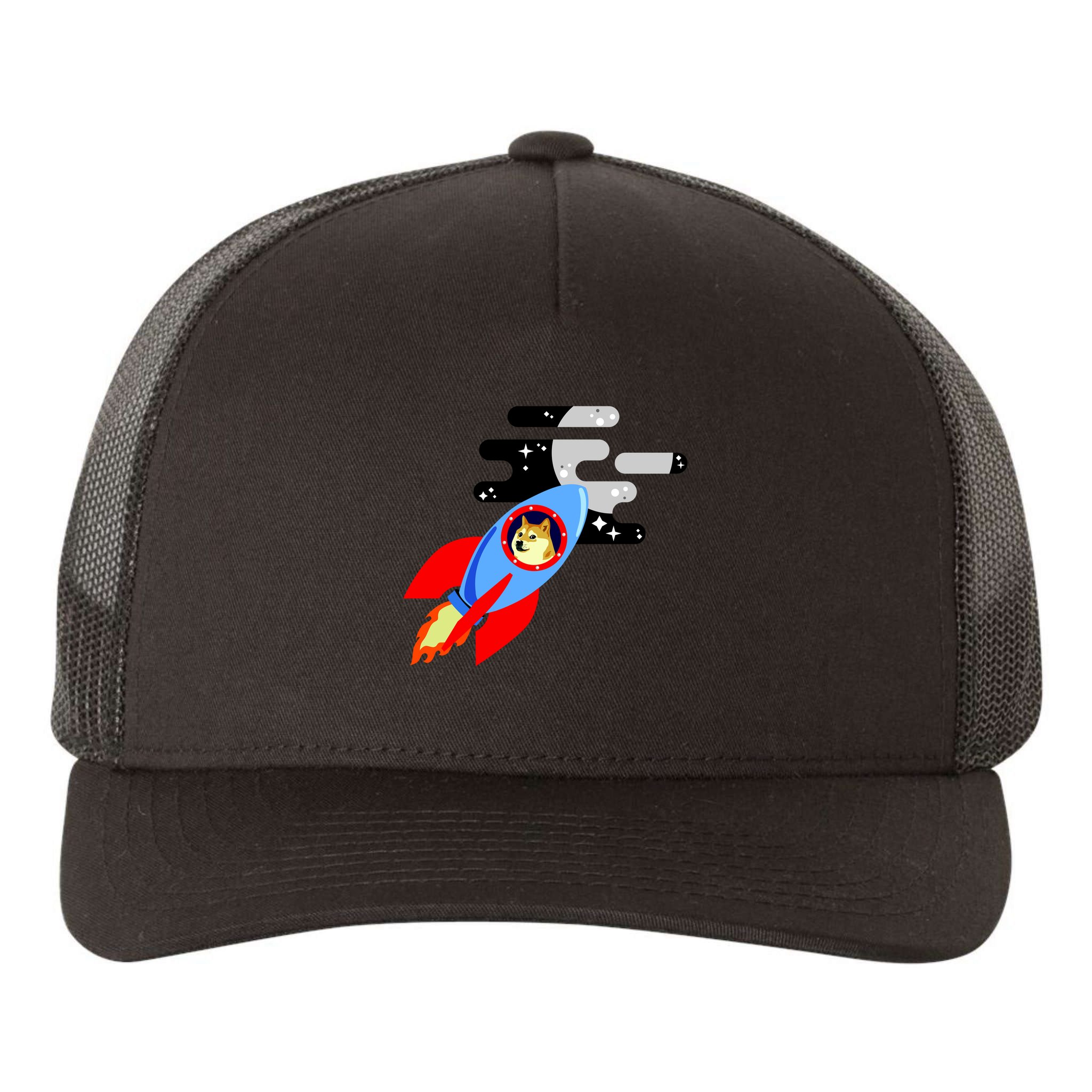 Dogecoin To the Moon Hodl Crypto Currency Yupoong Adult 5-Panel Trucker Hat