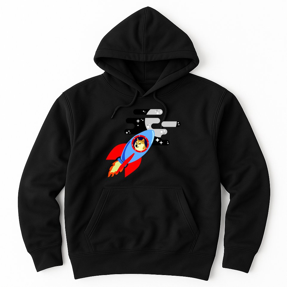 Dogecoin To the Moon Hodl Crypto Currency Hoodie