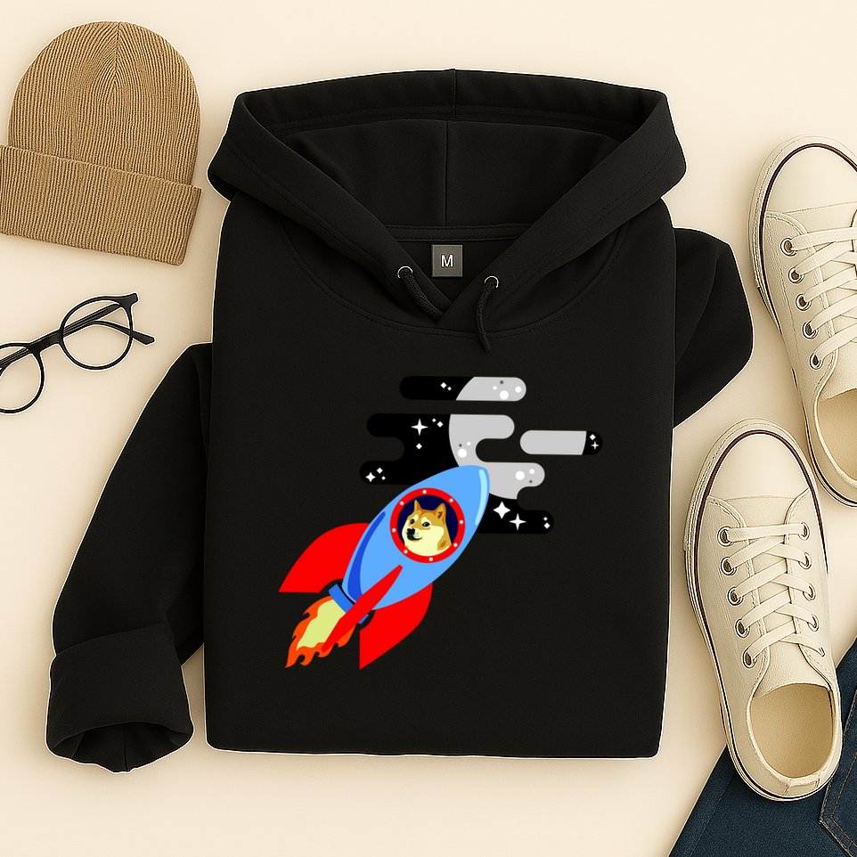 Dogecoin To the Moon Hodl Crypto Currency Hoodie