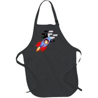 Dogecoin To the Moon Hodl Crypto Currency Full-Length Apron With Pockets