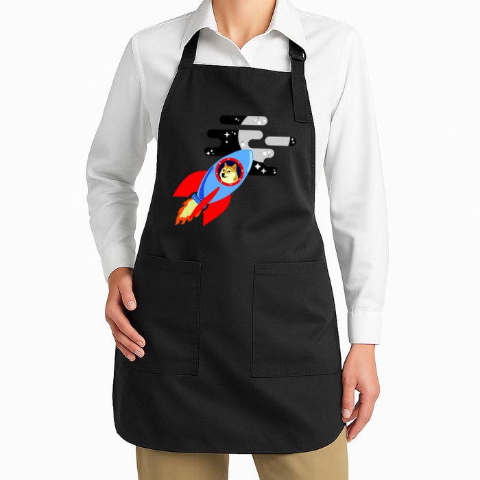 Dogecoin To the Moon Hodl Crypto Currency Apron