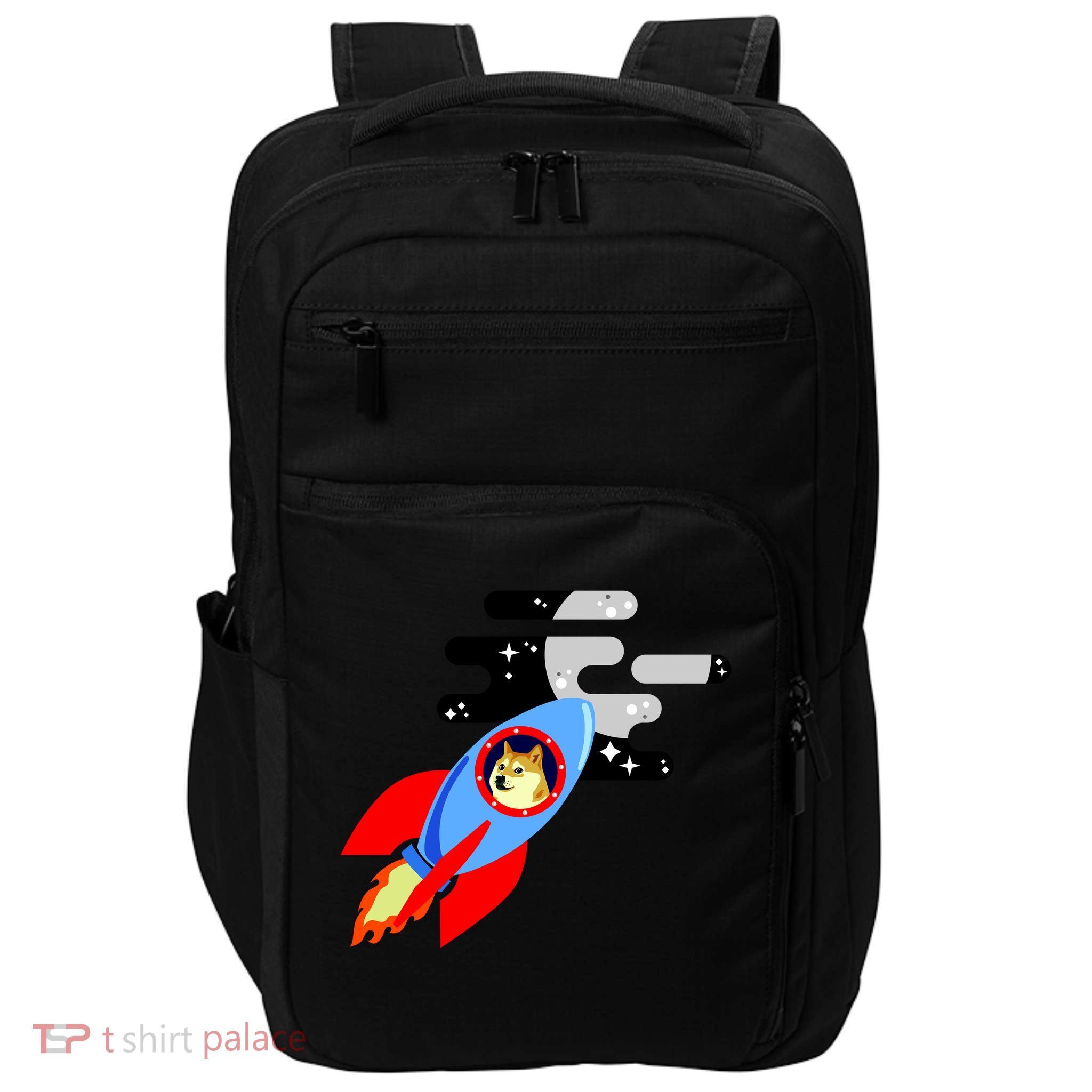 Dogecoin To the Moon Hodl Crypto Currency Impact Tech Backpack