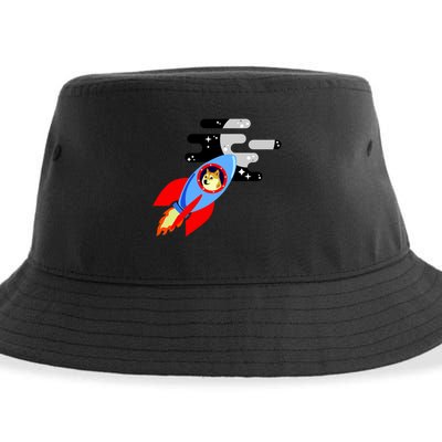 Dogecoin To the Moon Hodl Crypto Currency Sustainable Bucket Hat