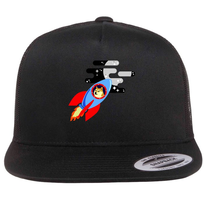 Dogecoin To the Moon Hodl Crypto Currency Flatbill Hat