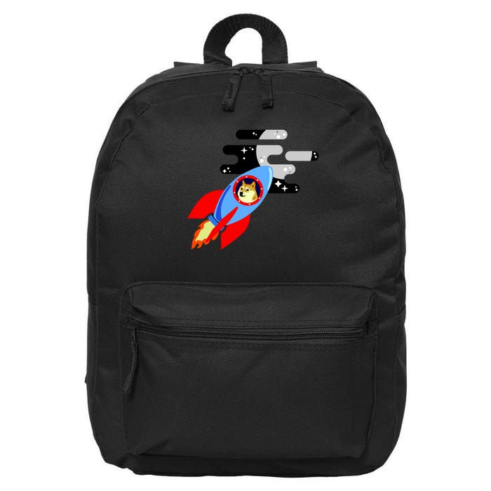 Dogecoin To the Moon Hodl Crypto Currency 16 in Basic Backpack
