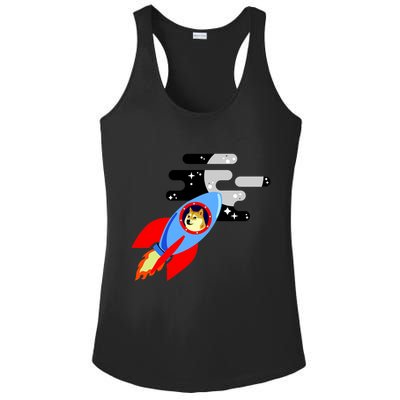 Dogecoin To the Moon Hodl Crypto Currency Ladies PosiCharge Competitor Racerback Tank
