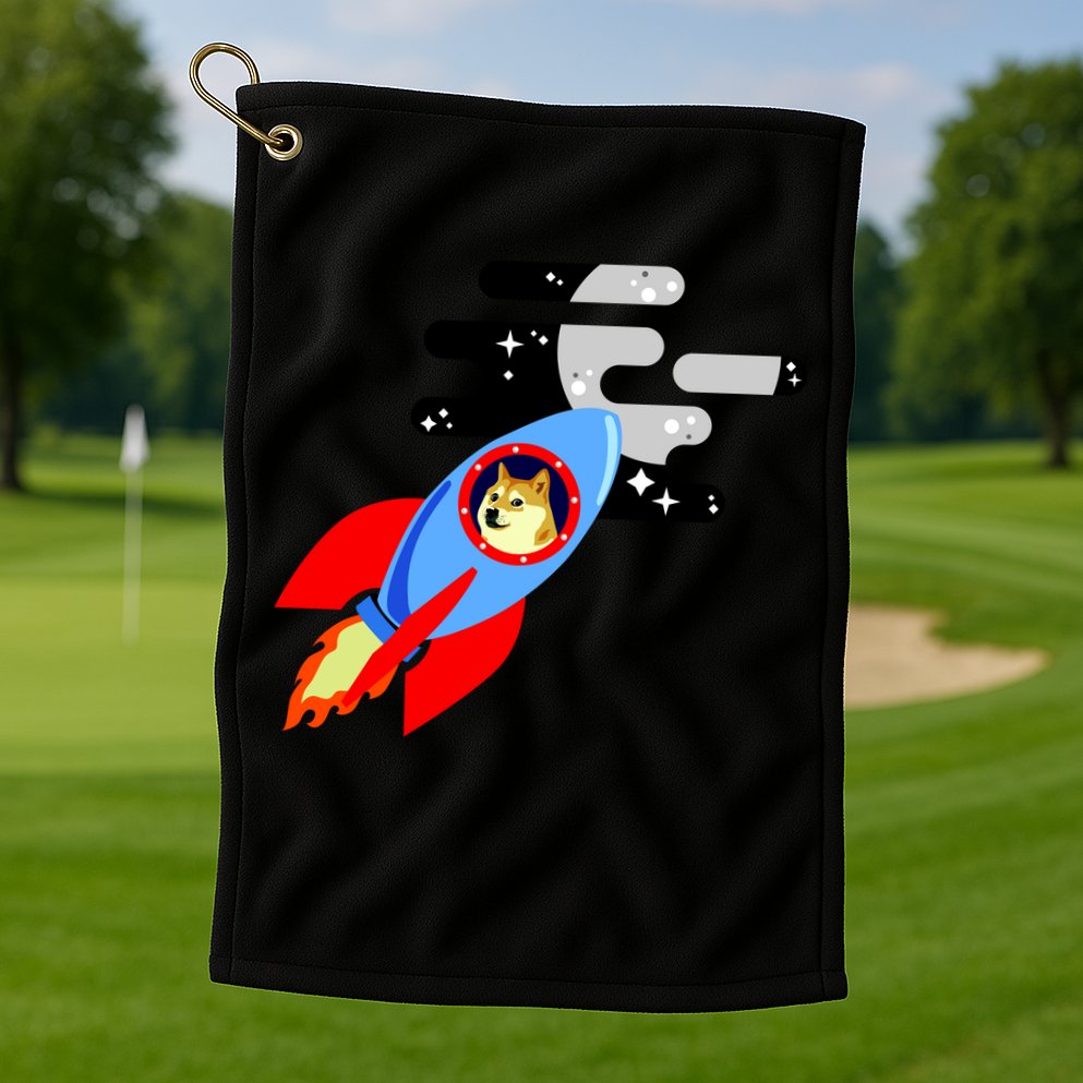 Dogecoin To the Moon Hodl Crypto Currency Golf Towel