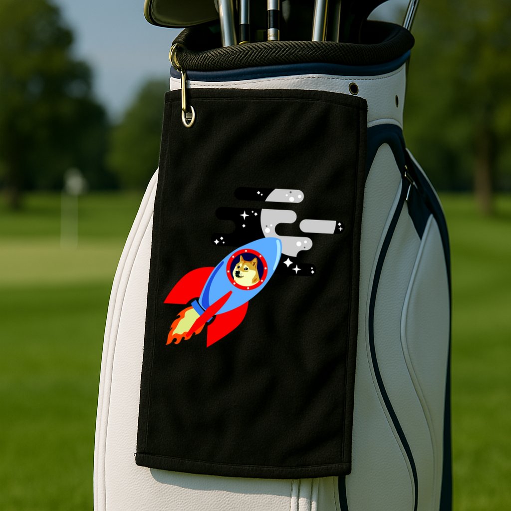 Dogecoin To the Moon Hodl Crypto Currency Golf Towel