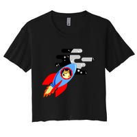 Dogecoin To the Moon Hodl Crypto Currency Women's Crop Top Tee
