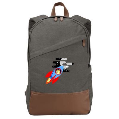 Dogecoin To the Moon Hodl Crypto Currency Cotton Canvas Backpack