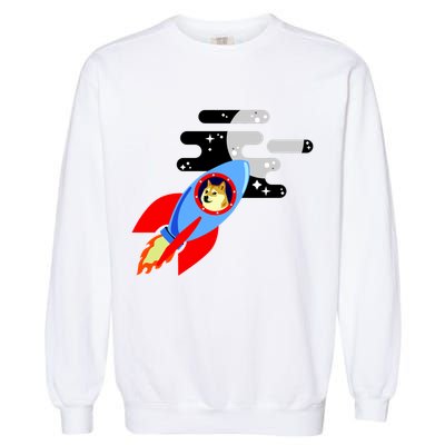 Dogecoin To the Moon Hodl Crypto Currency Garment-Dyed Sweatshirt