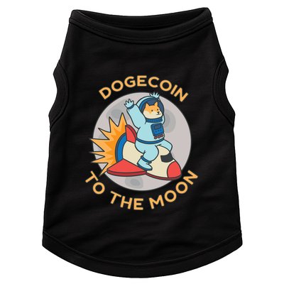 Dogecoin To The Moon Logo Doggie Tank