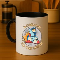 Dogecoin To The Moon Logo Mug