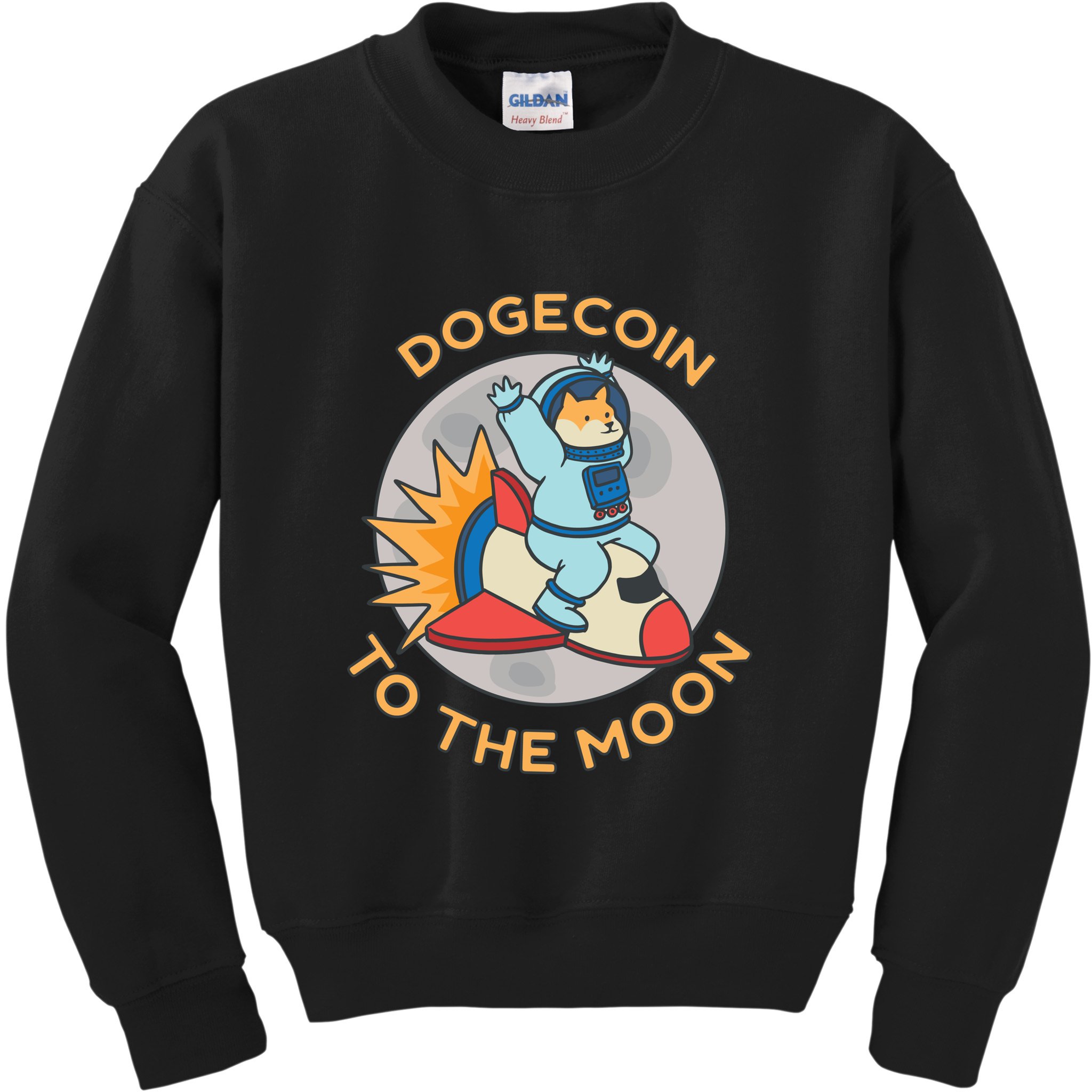 Dogecoin To The Moon Logo Kids Sweatshirt