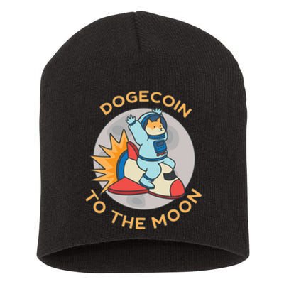 Dogecoin To The Moon Logo Short Acrylic Beanie