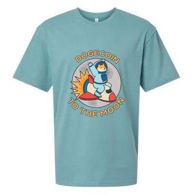 Dogecoin To The Moon Logo Sueded Cloud Jersey T-Shirt