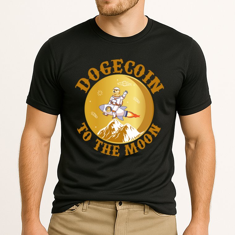Dogecoin Vintage To The Moon Cooling Performance Crew T-Shirt