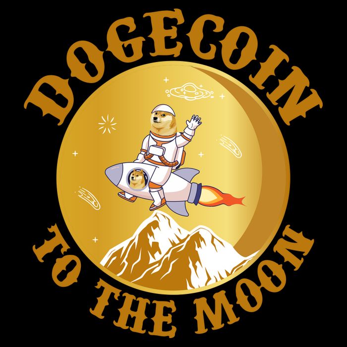 Dogecoin Vintage To The Moon Cooling Performance Crew T-Shirt