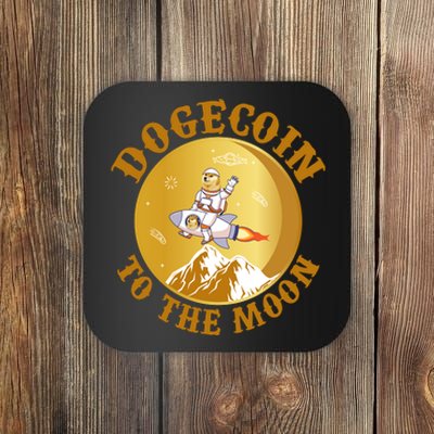 Dogecoin Vintage To The Moon Coaster