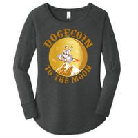 Dogecoin Vintage To The Moon Women's Perfect Tri Tunic Long Sleeve Shirt